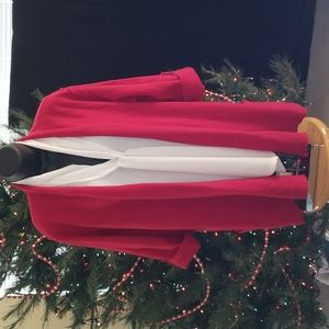 Eileen Fisher Red 100% Merino Wool Swing Jacket